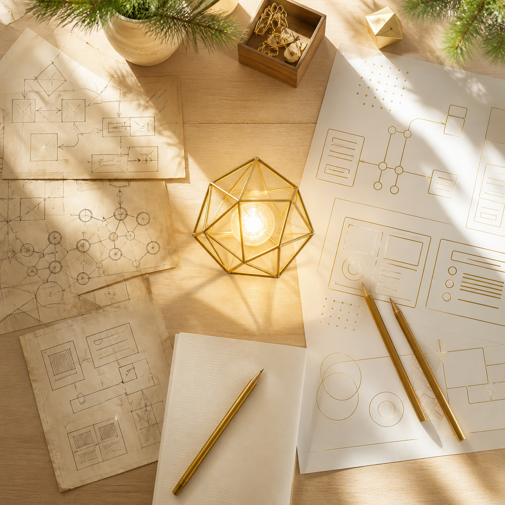 A lantern on a bright workshop table, lighting the path from old systems to new ones.